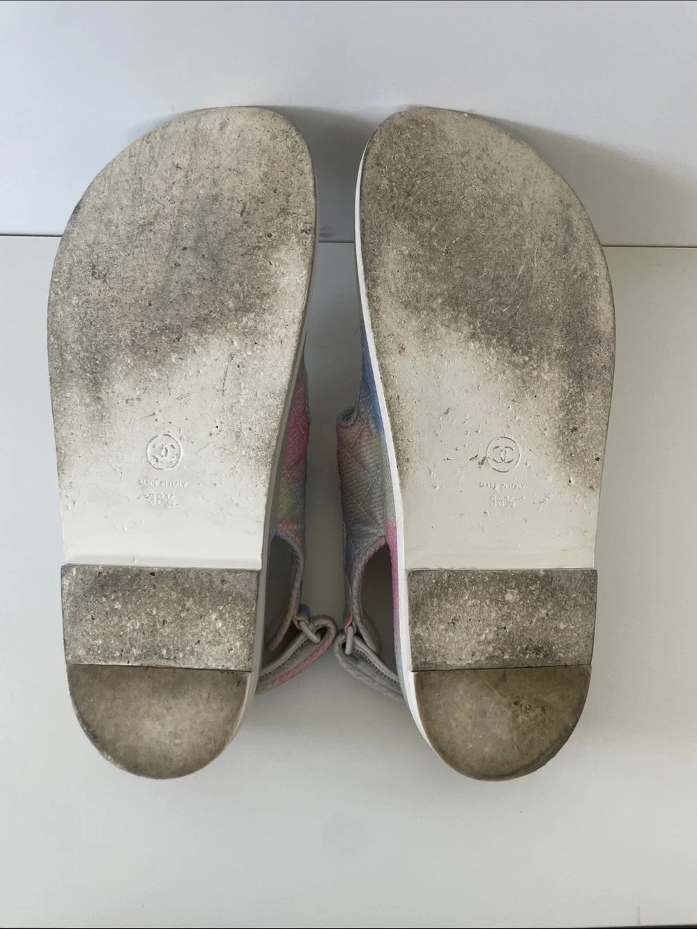 Chanel 22C Gate No. 5 Slingback Dad Sandals Size 38.5